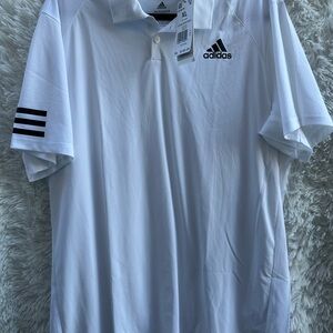 Adidas Men's Classic White Polo with Black Accents